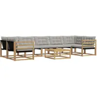 vidaXL Buiten bank set 8 st Wit en Lichtgrijs