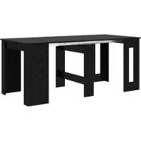 vidaXL Eettafel 180 x 85 x 75 cm Bewerkt hout Zwart eiken Rechthoekig