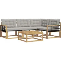 vidaXL Buiten bank set 5 st Wit en Lichtgrijs