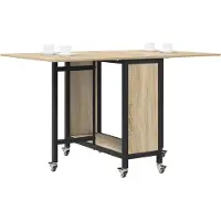 vidaXL Vouwbare eettafel met wieltjes 130 x 80 x 76,5 cm staal PB