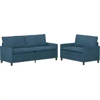 vidaXL Bankstel 2 st Blauw Fluweel