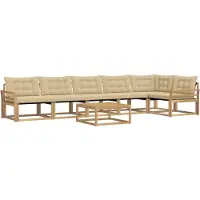 vidaXL Buiten bank set 7 st Wit en Beige