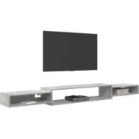 vidaXL Wand gemonteerd TV Kast Muurmontage Betongrijs 220 x 28 x 21 cm