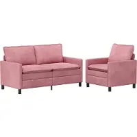 vidaXL Bankstel 2 st Roze Fluweel