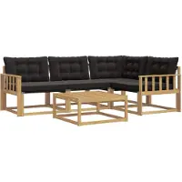 vidaXL Buiten bank set 5 st Wit en zwart