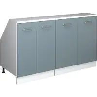Vicco R-Line Keukenkast voor schuine wand – 140 cm Set van 2 kastrompen 60 cm diepte Blauw-grijs