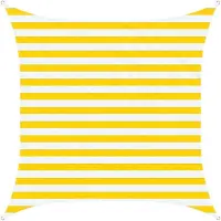 vidaXL Zonneschaduw 2 x 2 m 100% Polyester Oxford Vierkant Geel en Wit