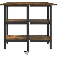 vidaXL Eettafel 122 x 80 x 76,5 cm Bewerkt hout Gerookt eiken
