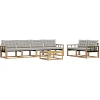 vidaXL Buiten bank set 7 st Wit en Lichtgrijs