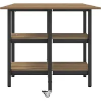 vidaXL Eettafel 122 x 80 x 76,5 cm Bewerkt hout Artisanaal eiken