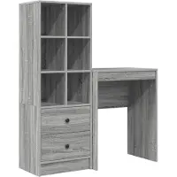 vidaXL Bureau Grijs Sonoma 105,5 x 34 x 127 cm 2 st