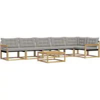 vidaXL Buiten bank set 7 st Wit en Lichtgrijs