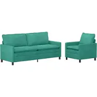 vidaXL Bankstel 2 st Turquoise Fluweel