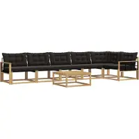 vidaXL Buiten bank set 7 st Wit en zwart