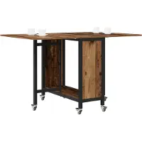 vidaXL Vouwbare eettafel met wieltjes 130 x 80 x 76,5 cm staal PB