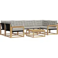 vidaXL Buiten bank set 7 st Wit en Lichtgrijs