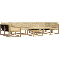 vidaXL Buiten bank set 8 st Wit en Beige