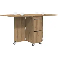 vidaXL Eettafel 140 x 80 x 77 cm Bewerkt hout Artisanaal eiken