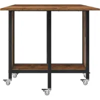 vidaXL Vouwbare eettafel met wieltjes 130 x 80 x 76,5 cm staal PB