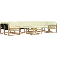vidaXL Buiten bank set 8 st Wit en crèmekleurig