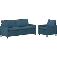 vidaXL Bankstel 2 st Blauw Fluweel