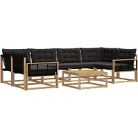 vidaXL Buiten bank set 7 st Wit en zwart