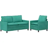 vidaXL Bankstel 2 pcs Turquoise Fluweel