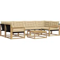 vidaXL Buiten bank set 7 st Wit en Beige