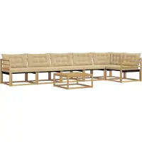 vidaXL Buiten bank set 7 st Wit en Beige