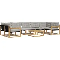 vidaXL Buiten bank set 8 st Wit en Lichtgrijs