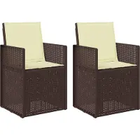 vidaXL Tuinstoelen 2 pcs Bruin en crèmekleurig PP