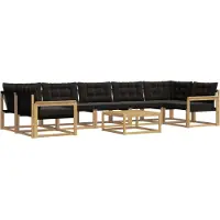 vidaXL Buiten bank set 8 st Wit en zwart
