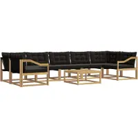 vidaXL Buiten bank set 8 st Wit en zwart