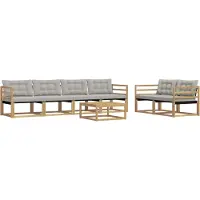 vidaXL Buiten bank set 7 st Wit en Lichtgrijs