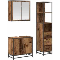 vidaXL Badkamermeubel Set met lade 3 pcs Oud Hout Bewerkt hout