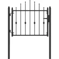 vidaXL Hekpoort ASTEN 100 x 75 cm Vergrendelbaar Metaal Zwart