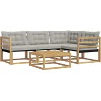 vidaXL Buiten bank set 5 pcs Wit en Lichtgrijs 79 x 79 x 37 cm