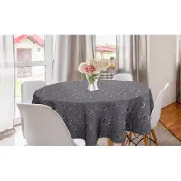 Abakuhaus vierkante ronde tafelkleed, asteroïde-oppervlak krater, cirkelvormige tafelkleedbedekking voor eetkamerkeukendecoratie, 150 cm, dimgrey