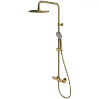 Omnires Y - Doucheset met thermostaat, diameter 25 cm, 5 stralen, goud Y1244LUXLGL