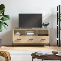 vidaXL Tv-meubel 102x36x50 cm bewerkt hout sonoma eikenkleurig - Tv-meubel - Tv-meubelen - Tv Kast - Opbergkast