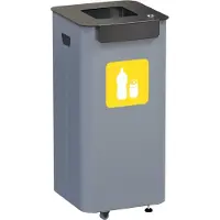 Alda Modulair Prullenbak op wielen 70L geel, - afval recyclen, afval scheiden, afvalbakken