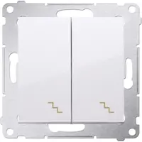 Kontakt-Simon DW6/2L.01/11, Knoppen + Schakelaars, Wit