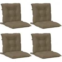 vidaXL Stoelkussens 4 st lage rug 100x50x7 cm stof gemêleerd taupe
