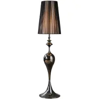 Invicta Staande lamp LUCIE 160 cm met zwarte nylon kap in barokstijl - 20512