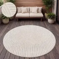 Paco Home Vloerkleed Voor Binnen En Buiten Balkon Terras Scandinavisch Boho Eenkleurig 160 cm Rund
