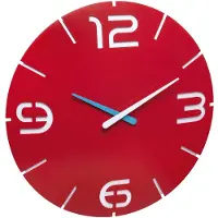TFA-Dostmann TFA - Design-Wanduhr CONTOUR 60.3047 - rot / weiß pink / weiß meerblau / weiß