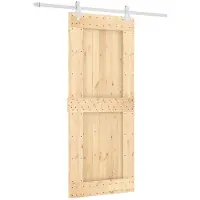 vidaXL Schuifdeur Natuurlijk en Wit 85 x 210 cm Massief Pine Hout