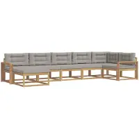 vidaXL Buiten bank set 7 st Wit en Lichtgrijs
