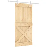 Syfax Schuifdeur 95 x 210 cm Massief Grenenhout (Niet-Behandeld)