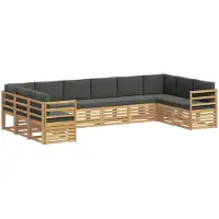 vidaXL Buiten bank set 10 st Wit en antracietkleurig Polyester